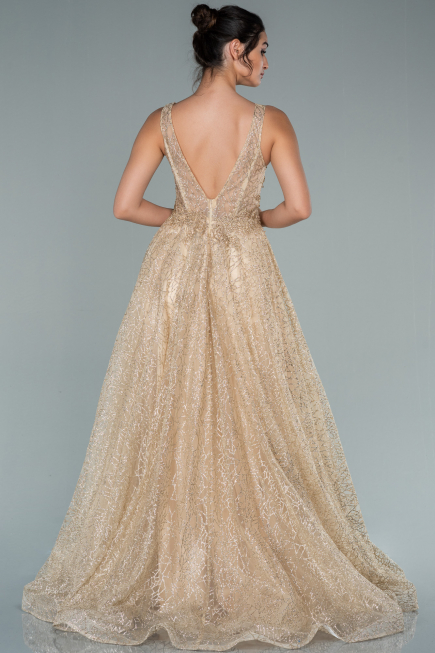 Long Gold Evening Dress ABU2131