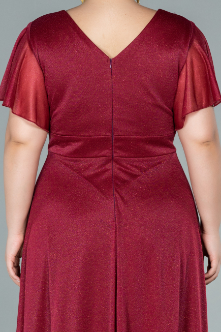 Burgundy Long Plus Size Evening Dress ABU2498