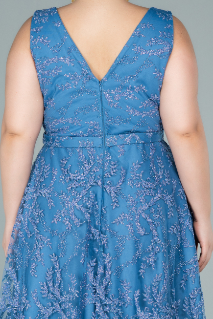 Long Indigo Plus Size Evening Dress ABU2537
