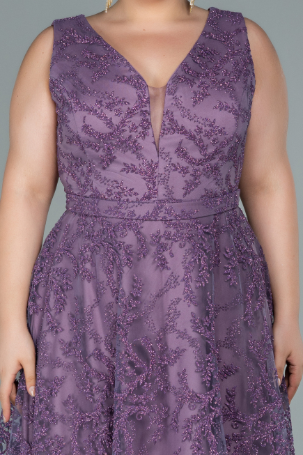 Long Lavender Plus Size Evening Dress ABU2537