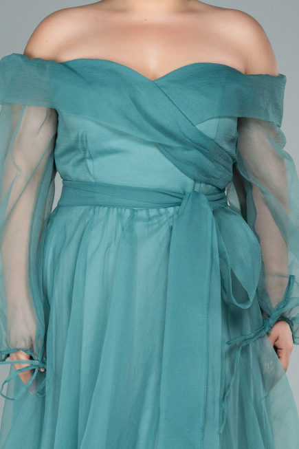 Turquoise Long Oversized Evening Dress ABU1535