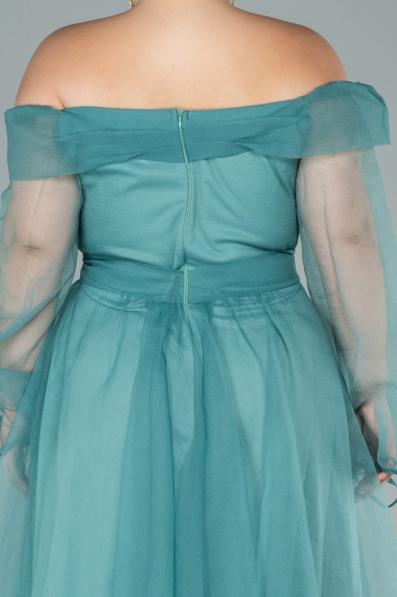 Turquoise Long Oversized Evening Dress ABU1535