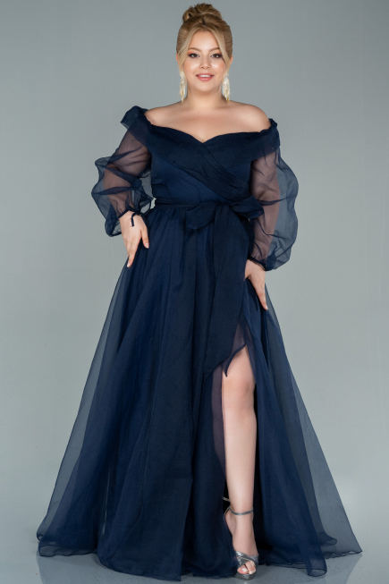 Navy Blue Long Oversized Evening Dress ABU1535