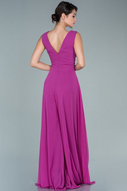 Fuchsia Chiffon Invitation Dress ABT075
