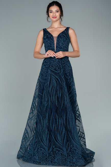 Long Navy Blue Evening Dress ABU2418