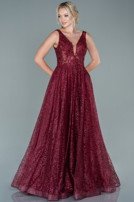 Burgundy Long Evening Dress ABU2131