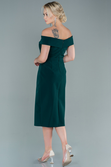 Midi Emerald Green Invitation Dress ABK1393