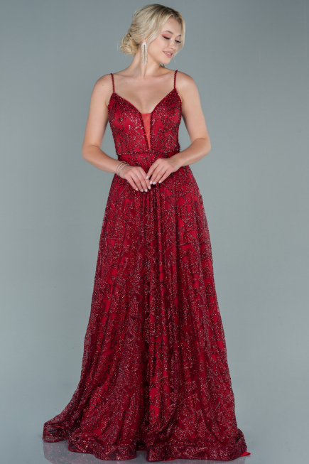 Long Burgundy Evening Dress ABU2551
