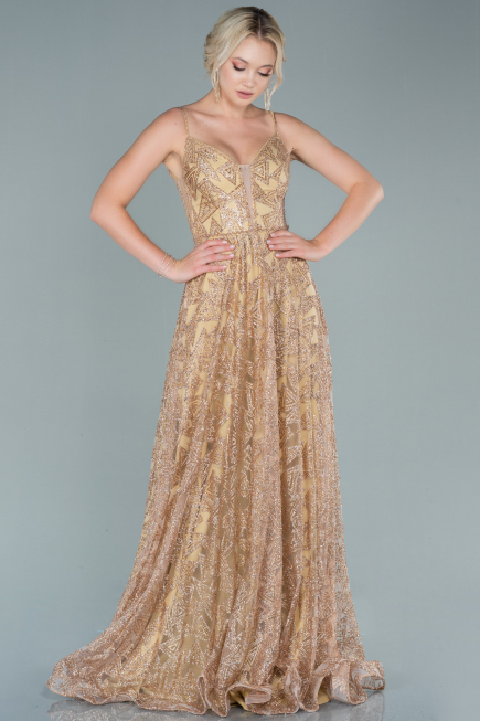 Long Gold Evening Dress ABU2551