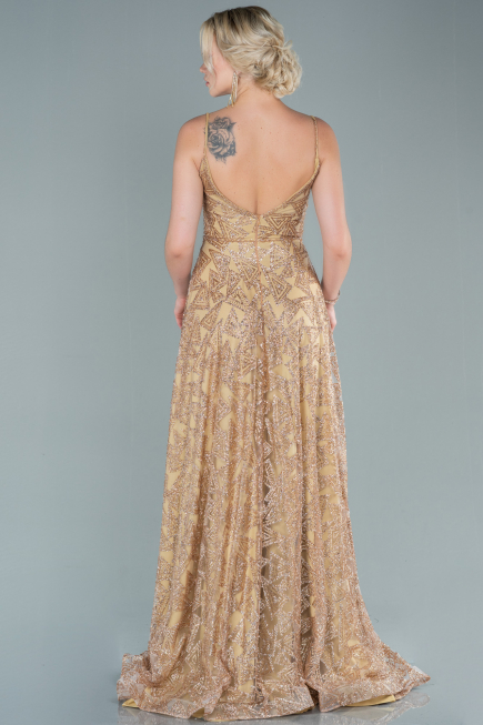 Long Gold Evening Dress ABU2551