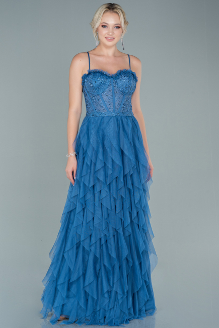Long Indigo Evening Dress ABU2552