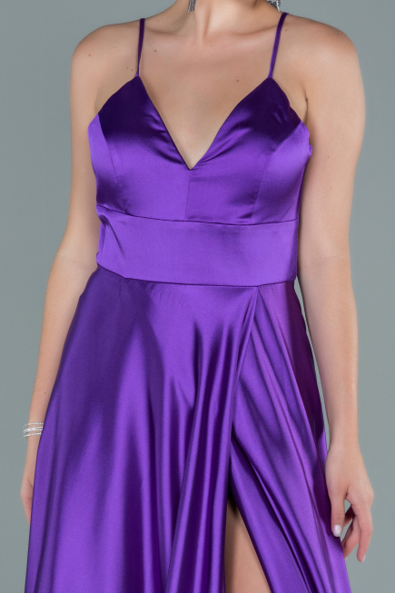 Purple Long Satin Evening Dress ABU1458
