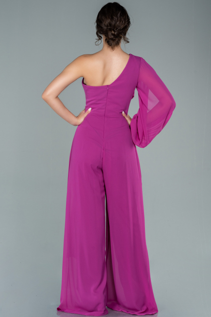 Long Fuchsia Chiffon Invitation Dress ABT078