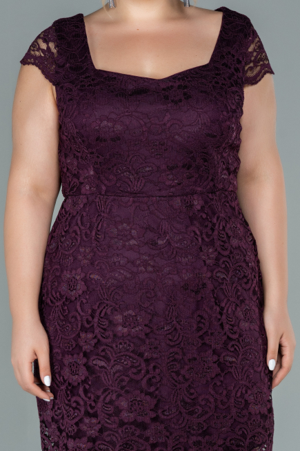 Plum Short Oversized Evening Dress ABK010