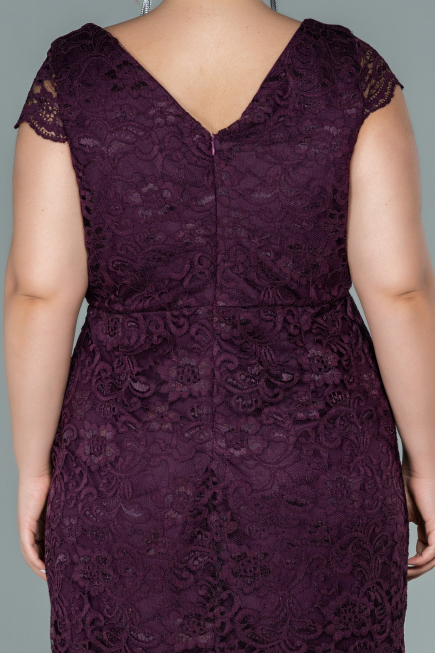 Plum Short Oversized Evening Dress ABK010