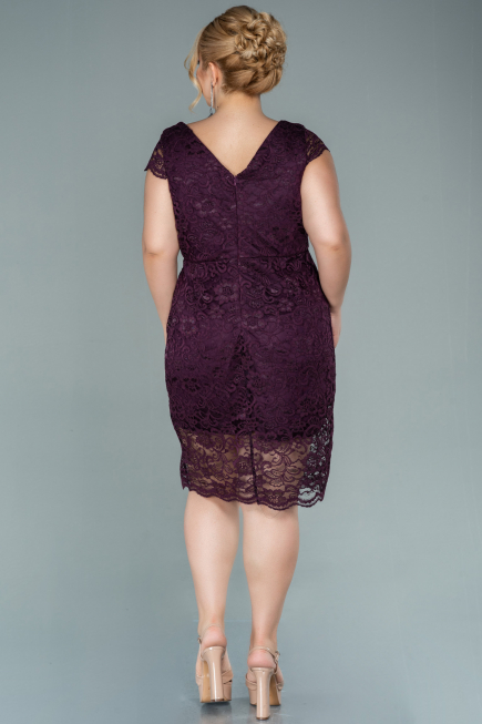 Plum Short Oversized Evening Dress ABK010