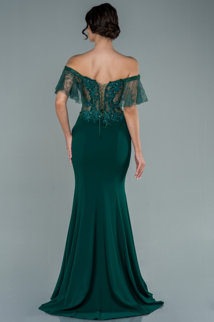 Long Emerald Green Dantelle Mermaid Prom Dress ABU2581