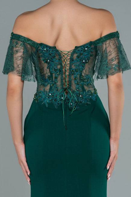 Long Emerald Green Dantelle Mermaid Prom Dress ABU2581