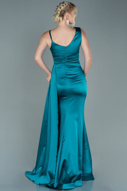 Long Emerald Green Satin Evening Dress ABU2598