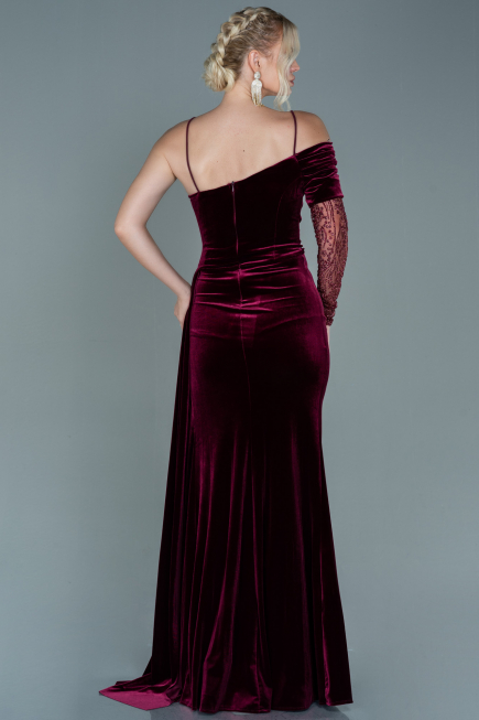 Long Burgundy Velvet Evening Dress ABU2605