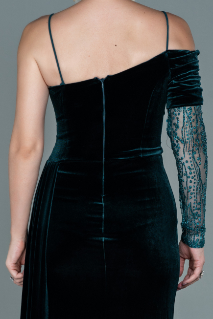 Long Emerald Green Velvet Evening Dress ABU2605