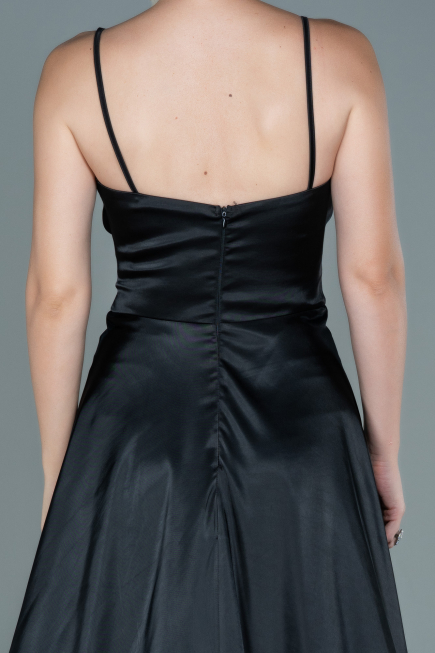 Long Black Satin Evening Dress ABU2593