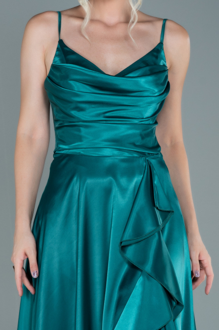 Long Emerald Green Satin Evening Dress ABU2593
