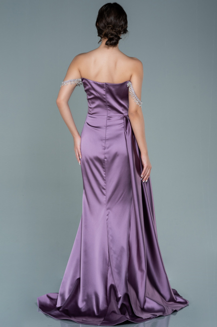 Long Lavender Satin Evening Dress ABU2618