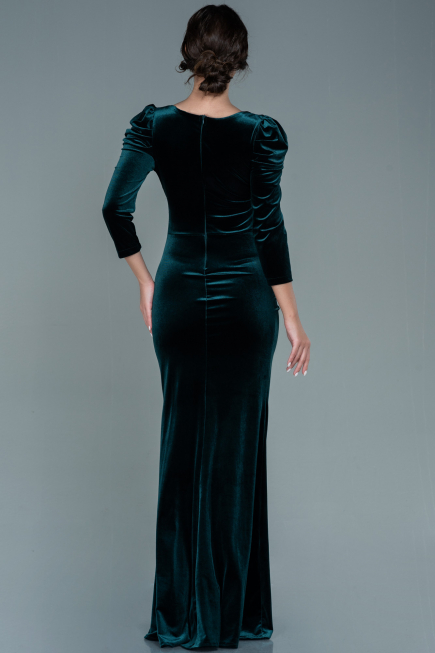 Long Emerald Green Velvet Evening Dress ABU2604