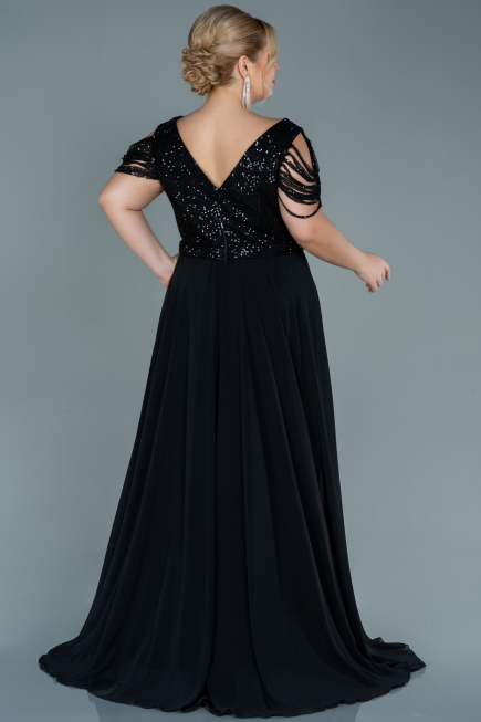 Black Long Plus Size Evening Dress ABU828