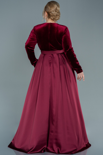 Burgundy Long Plus Size Evening Dress ABU2615