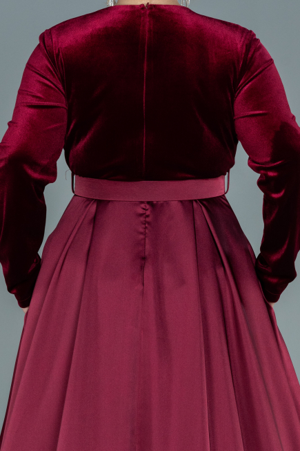 Burgundy Long Plus Size Evening Dress ABU2615