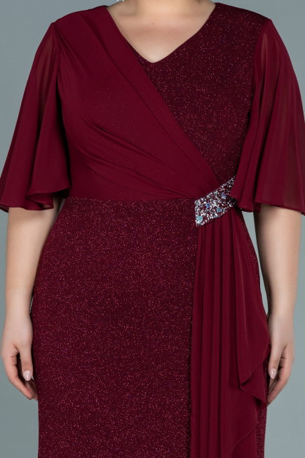 Long Burgundy Plus Size Evening Dress ABU2651