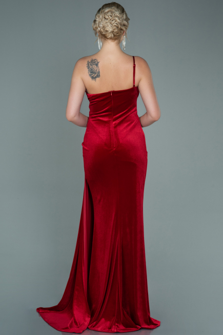 Long Red Velvet Evening Dress ABU2626