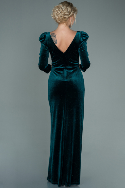 Long Emerald Green Velvet Evening Dress ABU2653
