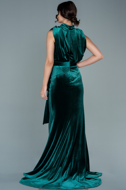 Long Emerald Green Velvet Evening Dress ABU2668