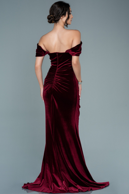Long Burgundy Velvet Evening Dress ABU2672
