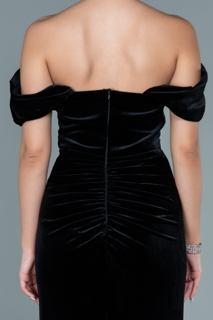 Long Black Velvet Evening Dress ABU2672