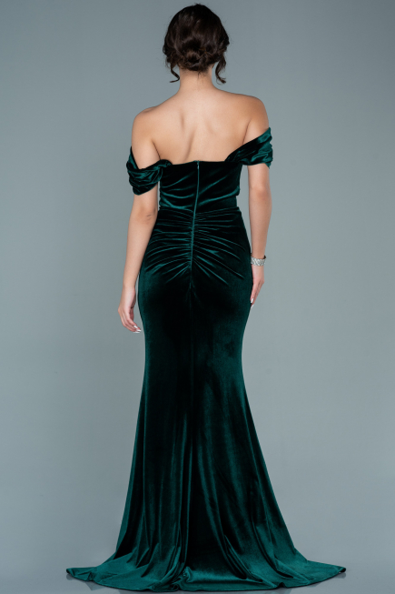 Long Emerald Green Velvet Evening Dress ABU2672