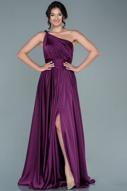 Plum Long Engagement Dress ABU1142