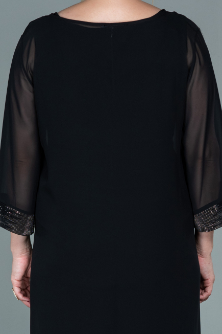 Long Black Chiffon Evening Dress ABT083