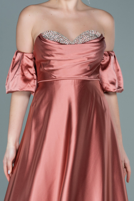 Long Onion Skin Satin Evening Dress ABU2614
