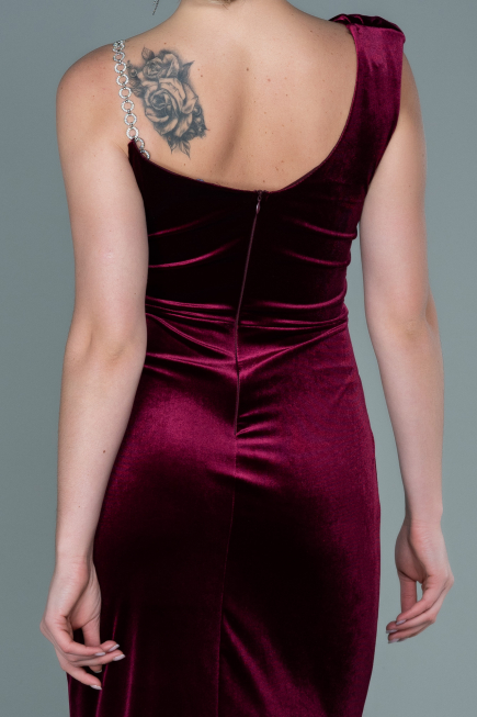 Long Burgundy Velvet Evening Dress ABU2687