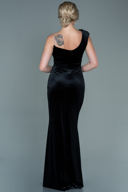 Long Black Velvet Evening Dress ABU2687