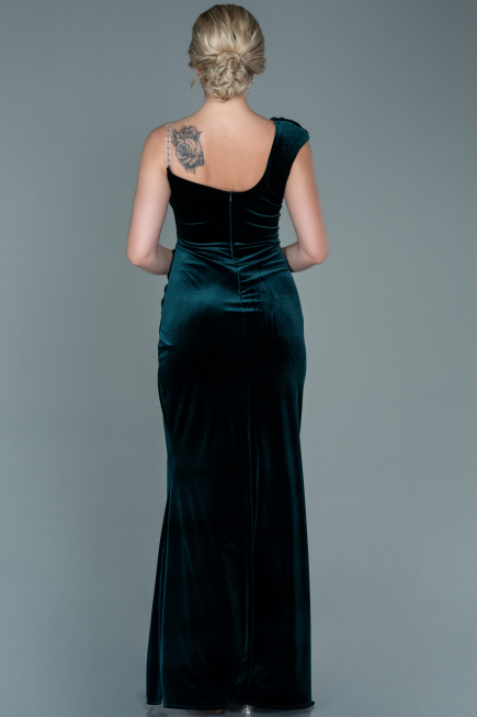 Long Emerald Green Velvet Evening Dress ABU2687