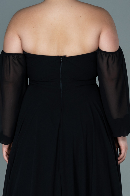Black Long Chiffon Oversized Evening Dress ABU2597
