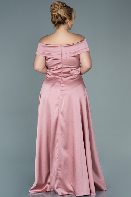 Onion Skin Long Satin Plus Size Evening Dress ABU2355