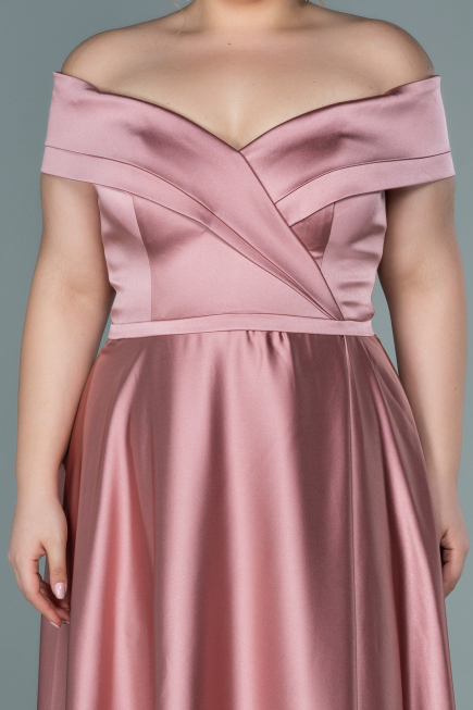 Onion Skin Long Satin Plus Size Evening Dress ABU2355