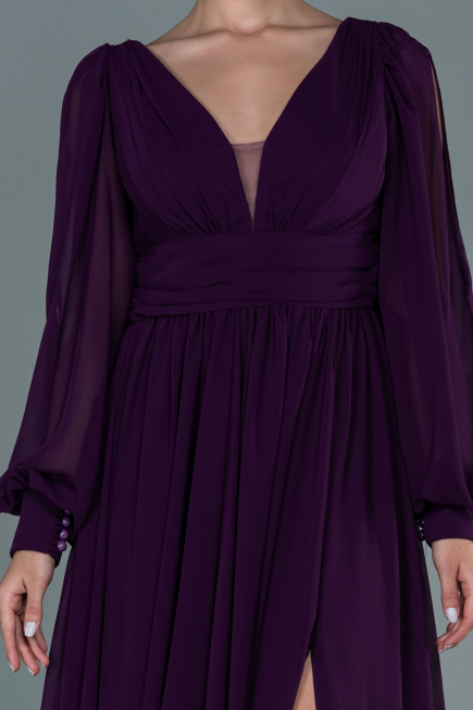 Purple Long Chiffon Evening Dress ABU1702