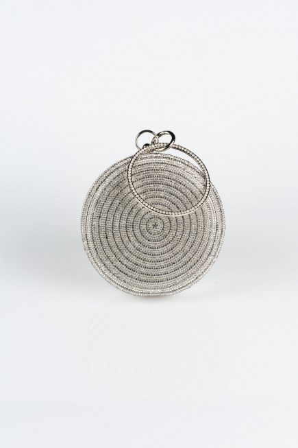 Silver Plaster Fabric Box Bag V371